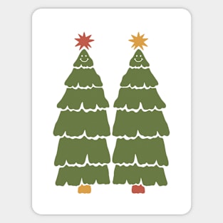 Smiling Christmas Trees Sticker